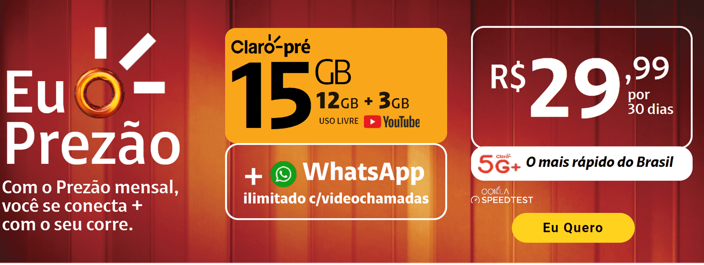 eSIM Claro Pre-Pago 5G Chip Virtual