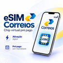 eSIM Chip Virtual Correios Pre-Pago Rede TIM 5G QRCODE